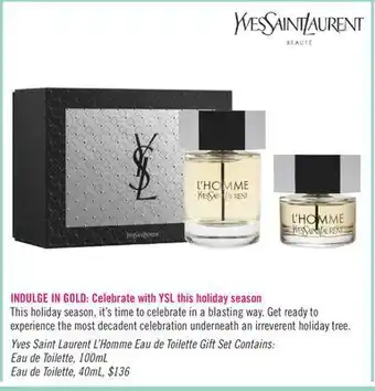 Shoppers Drug Mart Yves saint laurent l'homme eau de toilette gift set offer