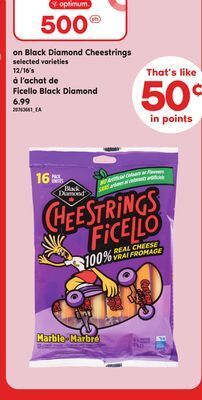 Independent City Market Black diamond cheestrings, 12/16's offer