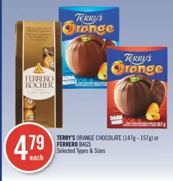 Shoppers Drug Mart Terry's orange chocolate (147g - 157g) or ferrero bags offer
