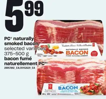 Independent City Market Pc® naturally naturally smoked bacon bacon, 375-500 g offer