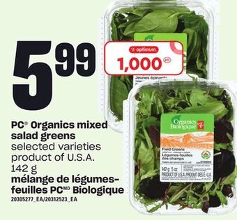 Independent City Market Pc® organics mixed salad greens, 142 g offer