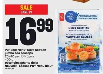 Independent City Market Pc® blue menu® nova scotian nova scotian jumbo sea scallops, 20-40 per lb, 400 g offer