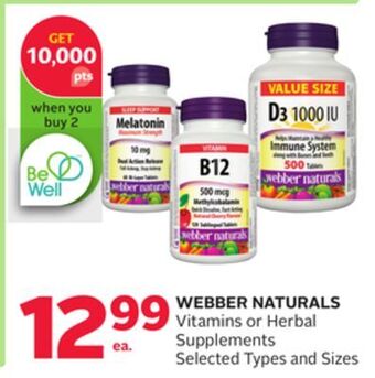 Rexall Webber naturals vitamins or herbal supplements offer
