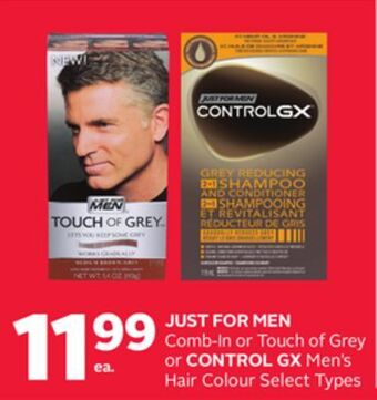 Rexall Just for men comb-in or touch of grey or control gx men's hair colour offer