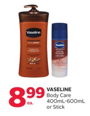 Rexall Vaseline body care 400ml-600ml or stick offer