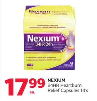 Rexall Nexium 24hr heartburn relief capsules offer