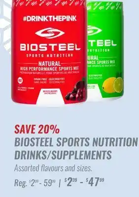 Hockey Life Biosteel sports nutrition drinks/supplements offer
