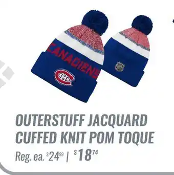 Hockey Life Outerstuff jacquard cuffed knit pom toque offer