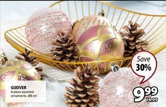 JYSK Gudver 6-piece assorted ornaments offer