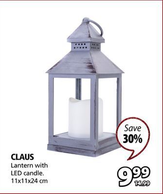 JYSK Claus lantern with led candle offer