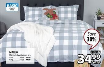 JYSK Marlo flannel duvet cover set offer