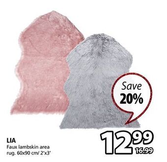 JYSK Lia faux lambskin area rug offer