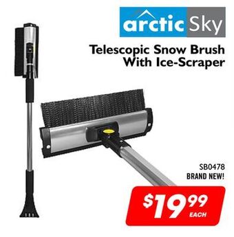 Factory Direct Arctic sky telescopic snow brush with ice-scraper offer