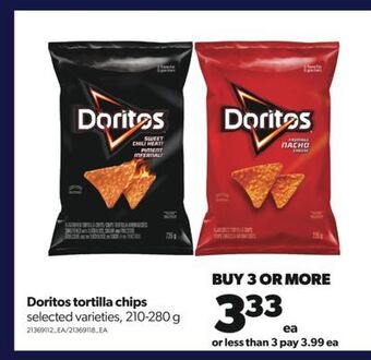 Real Canadian Superstore Doritos tortilla chips, 210-280 g offer