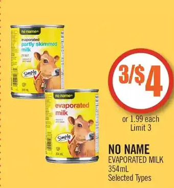 Shoppers Drug Mart No name evaporated milk offer