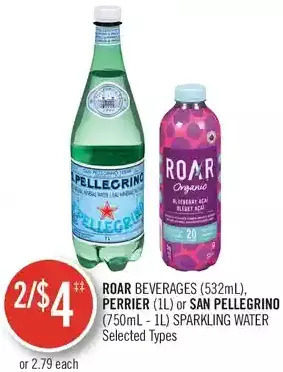 Shoppers Drug Mart Roar beverages, perrier or san pellegrino sparkling water offer