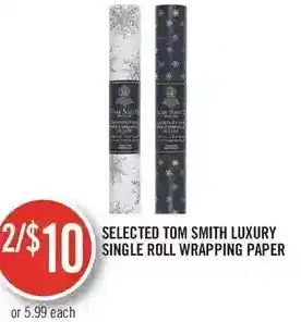 Shoppers Drug Mart Tom smith luxury single roll wrapping paper offer