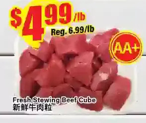 Btrust Supermarket Fresh stewing beef cube offer