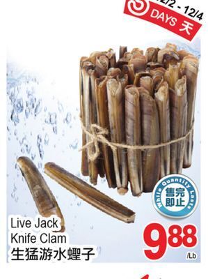T&T Supermarket Live jack knife clam offer