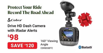 Visions Electronics Cobra drive hd dash camera with iradar alerts offer