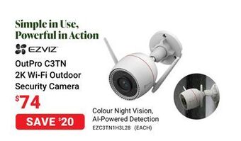 Visions Electronics Ezviz outpro c3tn 2k wi-fi outdoor security camera offer