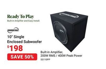 Visions Electronics Soundstage 10" single enclosed subwoofer offer