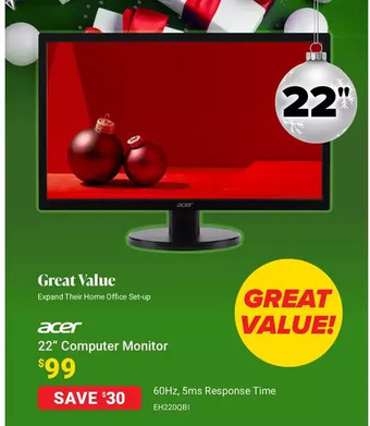 Visions Electronics Acer 22" computer monitor offer