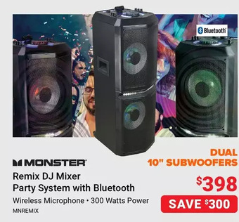 Visions Electronics Monster remix dj mixer party system with bluetooth offer