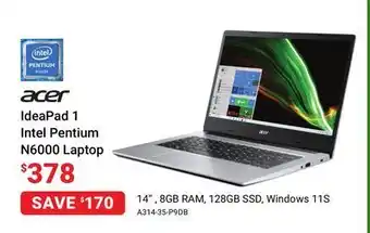 Visions Electronics Ideapad 1 intel pentium n6000 laptop offer