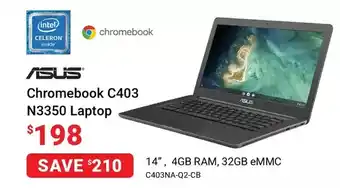 Visions Electronics Asus chromebook c403 n3350 laptop offer