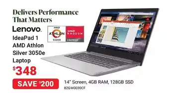 Visions Electronics Lenovo ideapad 1 amd athlon silver 3050e laptop offer