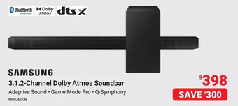 Visions Electronics Samsung 3.1.2-channel dolby atmos soundbar offer