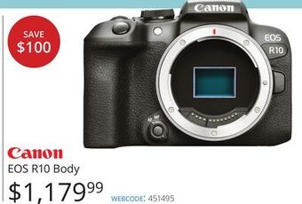 Vistek Canon eos r10 body offer