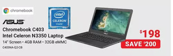 Visions Electronics Asus chromebook c403 intel celeron n3350 laptop offer