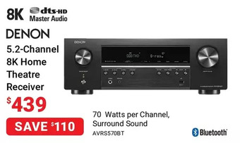 Visions Electronics Denon 5.2-channel 8k home theatre receiver offer