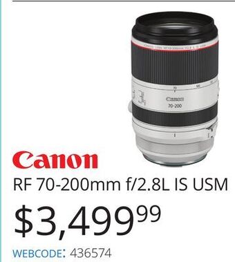 Vistek Canon rf 70-200mm f/2.8l is usm offer