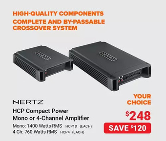 Visions Electronics Nertz hcp compact power mono or 4-channel amplifier offer