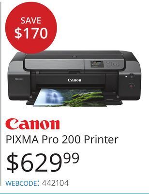 Vistek Canon pixma pro 200 printer offer