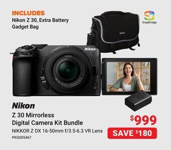 Visions Electronics Nikon z 30 mirrorless digital camera kit bundle offer