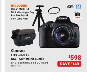 Visions Electronics Canon eos rebel t7 dslr camera kit bundle offer