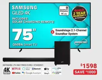 Visions Electronics Q60ba smart tv 75" offer