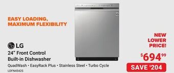 Visions Electronics Lg 24" front control built-in dishwasher offer