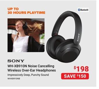 Visions Electronics Sony wh-xb910n noise cancelling wireless over-ear headphones offer