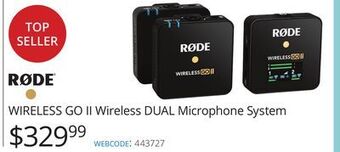 Vistek Rode wireless go ii wireless dual microphone system offer