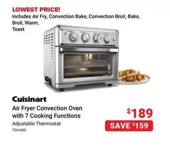 Visions Electronics Cuisinart air fryer convection oven with 7 cooking functions offer