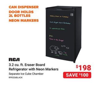 Visions Electronics Rca 3.2 cu. ft. eraser board refrigerator offer