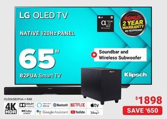 Visions Electronics B2pua smart tv + soundbar and wireless subwoofer offer