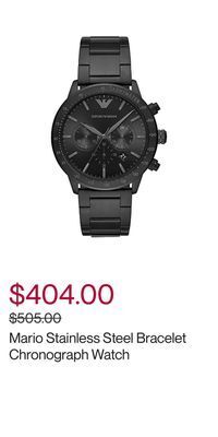 Hudson's Bay Mario stainless steel bracelet chronograph watch offer