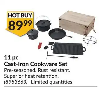 Princess Auto 11 pc cast-iron cookware set offer