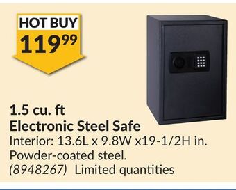 Princess Auto 1.5 cu. ft electronic steel safe offer